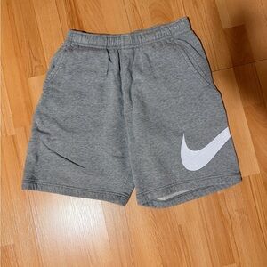 Nike Men's Athletic Gray Shorts with White Logo